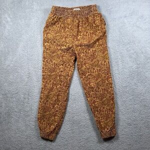 Urban Outfitters Pants Women Yellow Floral Corduroy Jogger Cargo Penelope Small